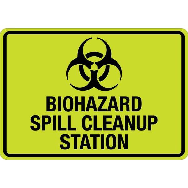 Lyle Sign, Biohazard Spill Cleanup Station (W Sym) LCUV-0146ST-RA_10x7